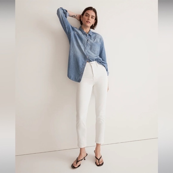 Madewell Stovepipe white Jeans Sz 25 Tall - Picture 1 of 12